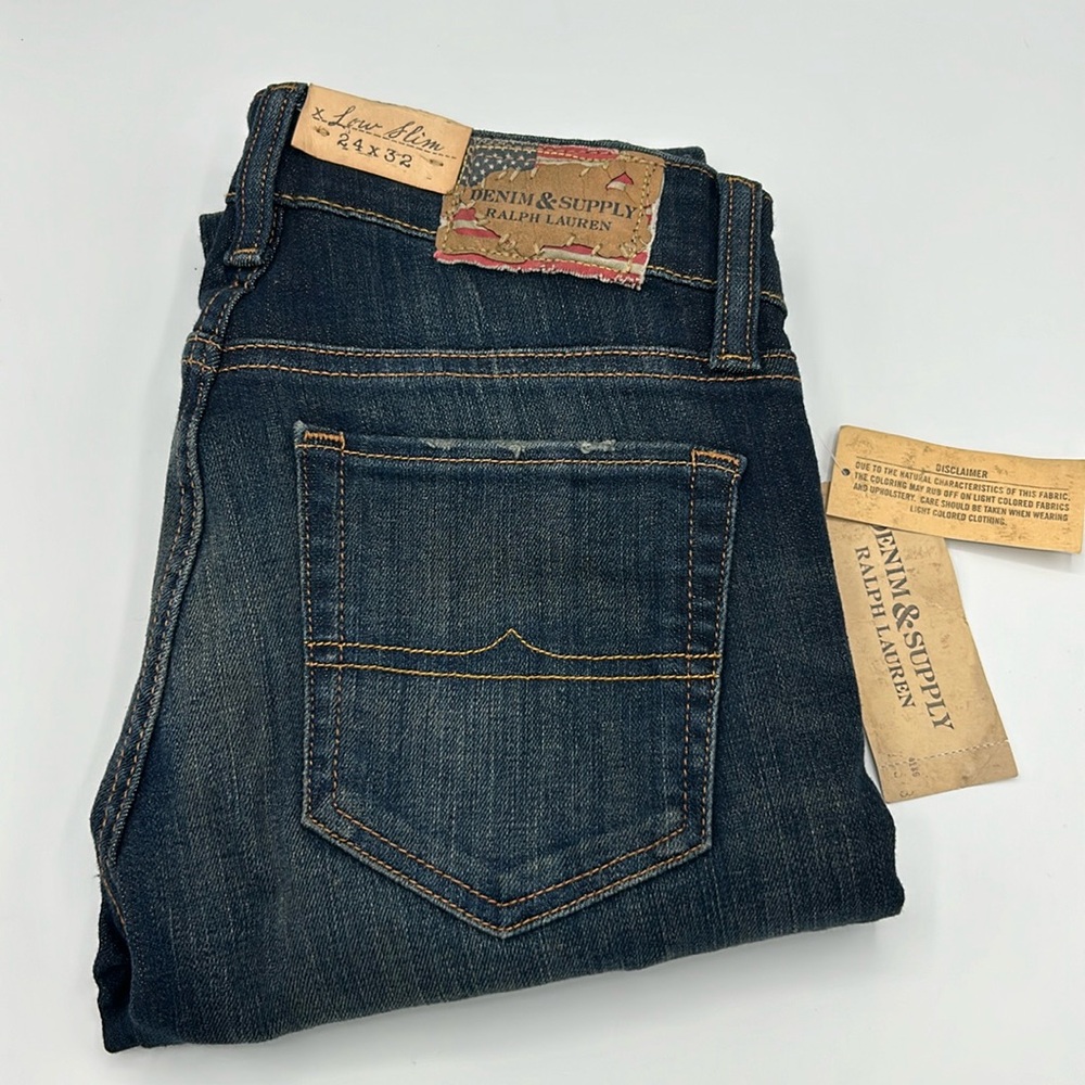 NWT Ralph Lauren Denim & Supply Co Women’s 24x32 Low Slim Denim Jeans - Picture 2 of 10